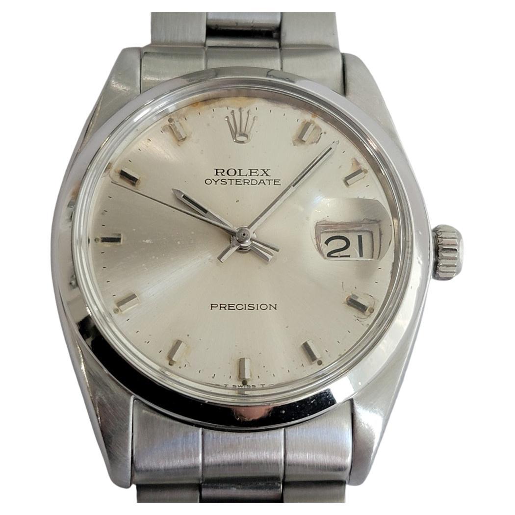 Rolex Oysterdate Precision Ref 6694 1960s 34mm Uomo Vintage Carica Manuale RA670