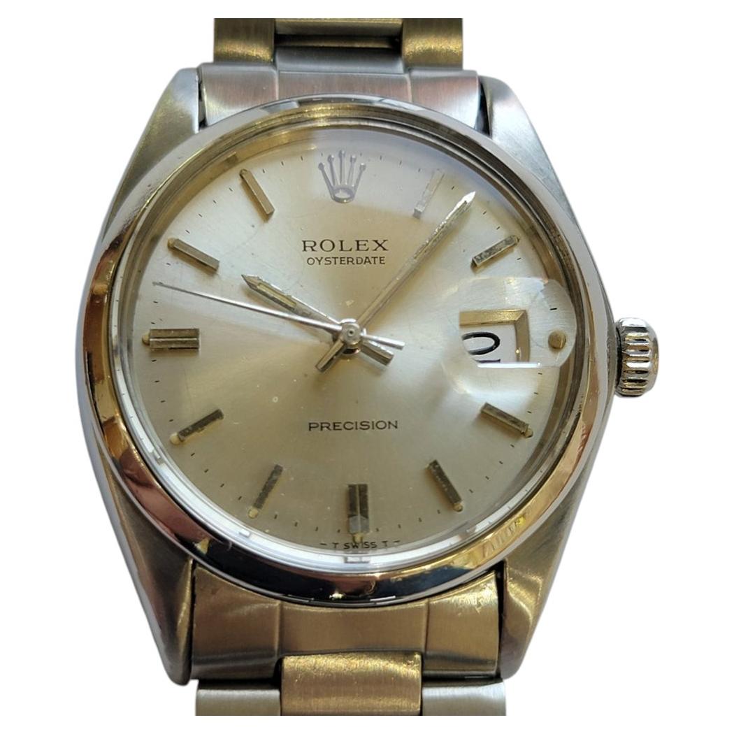 Rolex Oysterdate Precision Ref 6694 34mm 1960s Mens Vintage Manual Wind RA774 en vente