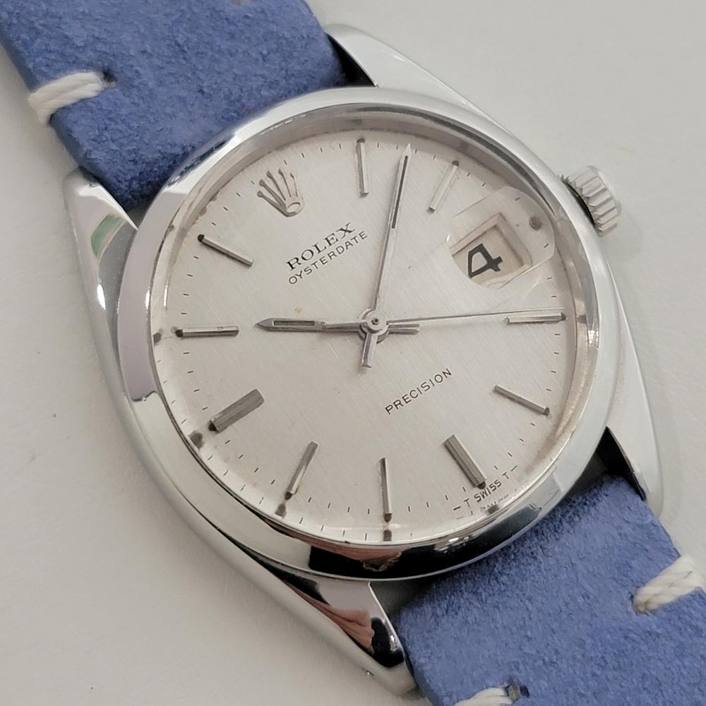 Rolex Oysterdate Precision Ref 6694 34mm Herren Handaufzug 1960s Vintage By RA544 im Zustand „Hervorragend“ im Angebot in Beverly Hills, CA