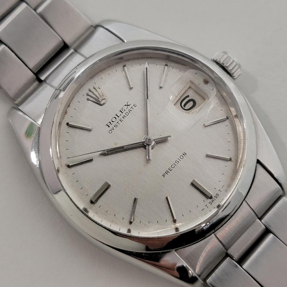 Rolex Oysterdate Precision Ref 6694 34mm Mens Manual Wind 1960s Vintage RA544S en Excelente estado para la venta en Beverly Hills, CA