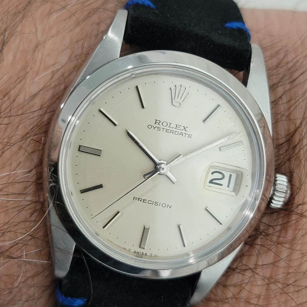 Rolex Oysterdate Precision Ref 6694 34mm Mens Manual Wind 1960s Vintage RA562 For Sale 9