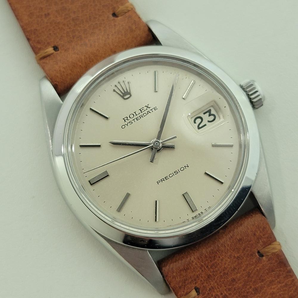 Rolex Oysterdate Precision Ref 6694 34mm Mens Manual Wind 1960s Vintage RA562B In Excellent Condition For Sale In Beverly Hills, CA