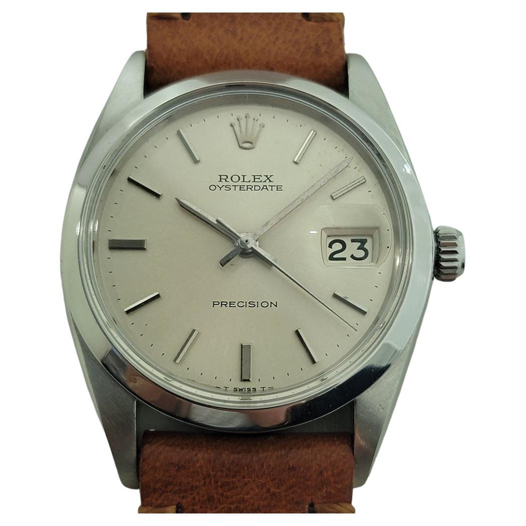 Rolex Oysterdate Precision Ref 6694 34mm Mens Manual Wind 1960s Vintage RA562B For Sale