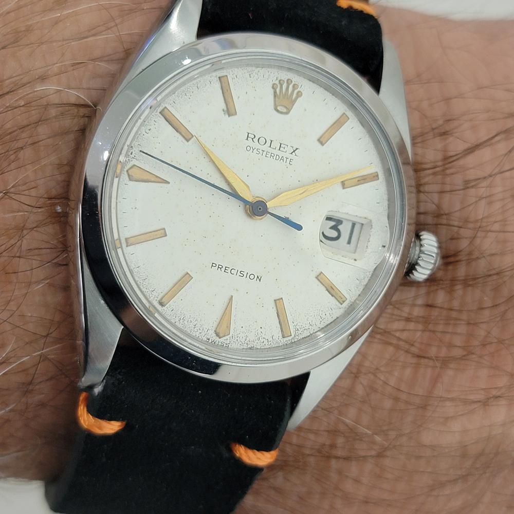 Rolex Oysterdate Precision Ref 6694 34mm Mens Manual Wind 1960s Vintage RA564 en vente 9