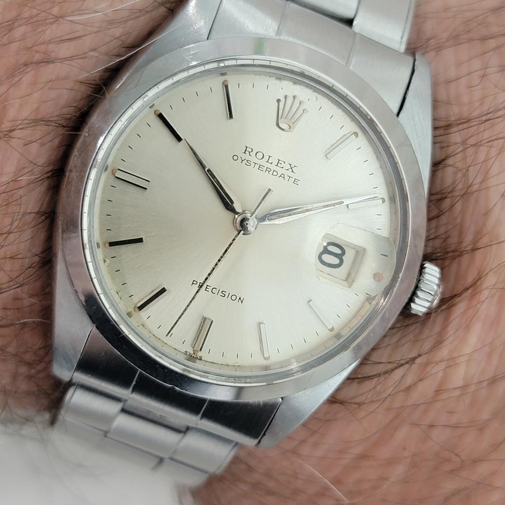 Rolex Oysterdate Precision Ref 6694 34mm Mens Manual Wind 1960s Vintage RA564 For Sale 10