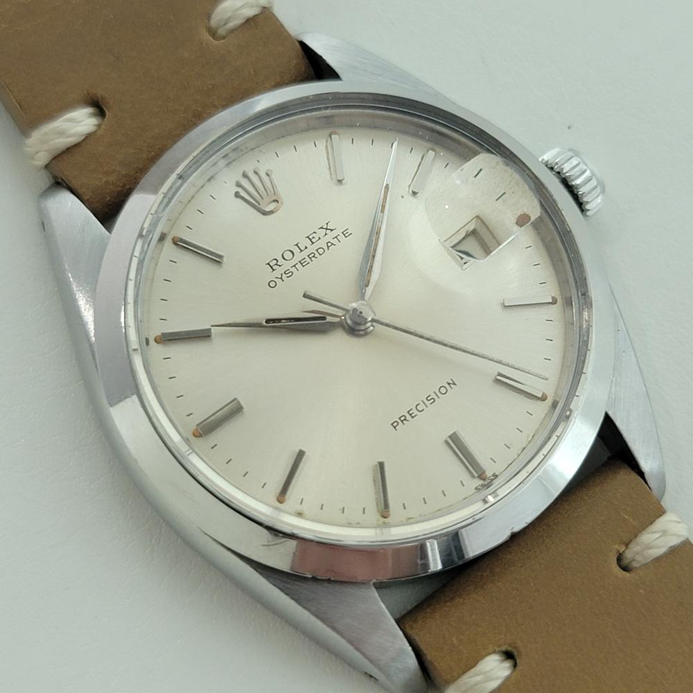 Rolex Oysterdate Precision Ref 6694 34mm Mens Manual Wind 1960s Vintage RA564 In Excellent Condition For Sale In Beverly Hills, CA