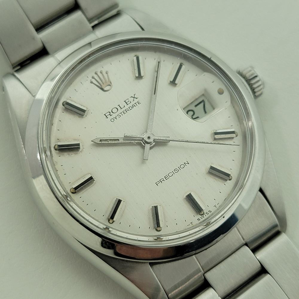 Rolex Oysterdate Precision Ref 6694 34mm Herren Handaufzug 1960s Vintage By RA564 im Zustand „Hervorragend“ im Angebot in Beverly Hills, CA