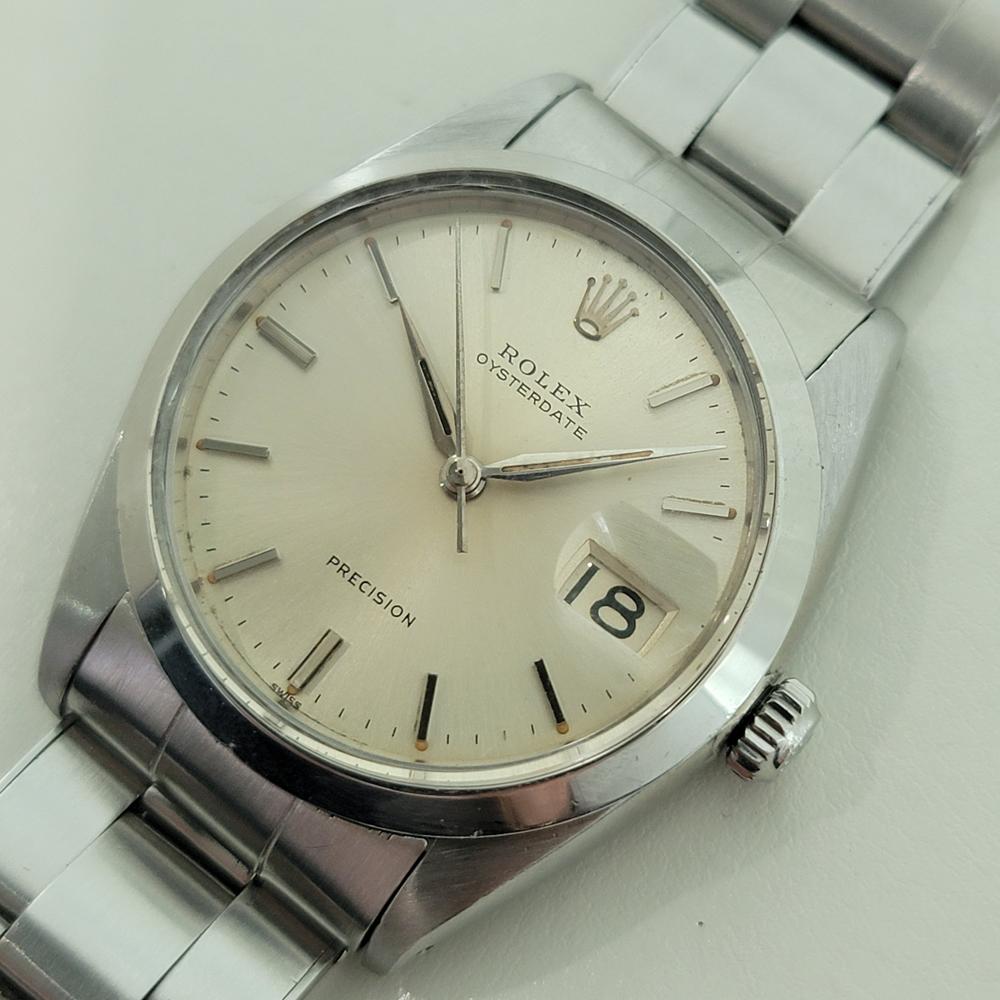 Men's Rolex Oysterdate Precision Ref 6694 34mm Mens Manual Wind 1960s Vintage RA564 For Sale