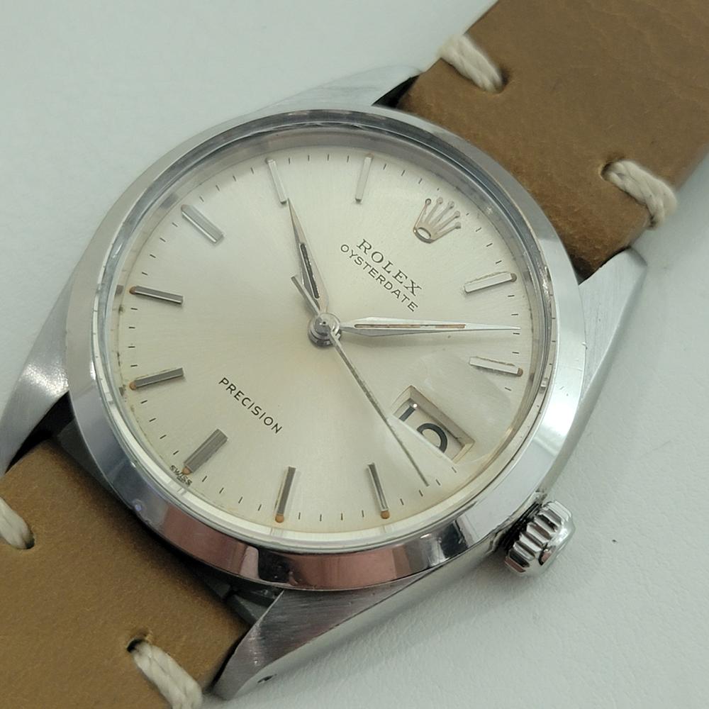 Men's Rolex Oysterdate Precision Ref 6694 34mm Mens Manual Wind 1960s Vintage RA564 For Sale