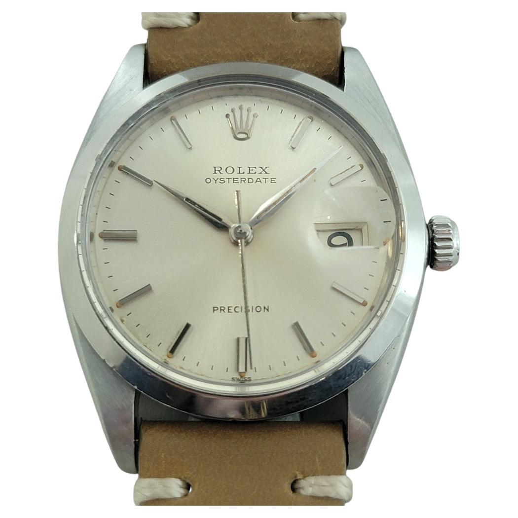 Rolex Oysterdate Precision Ref 6694 34mm Mens Manual Wind 1960s Vintage RA564 For Sale