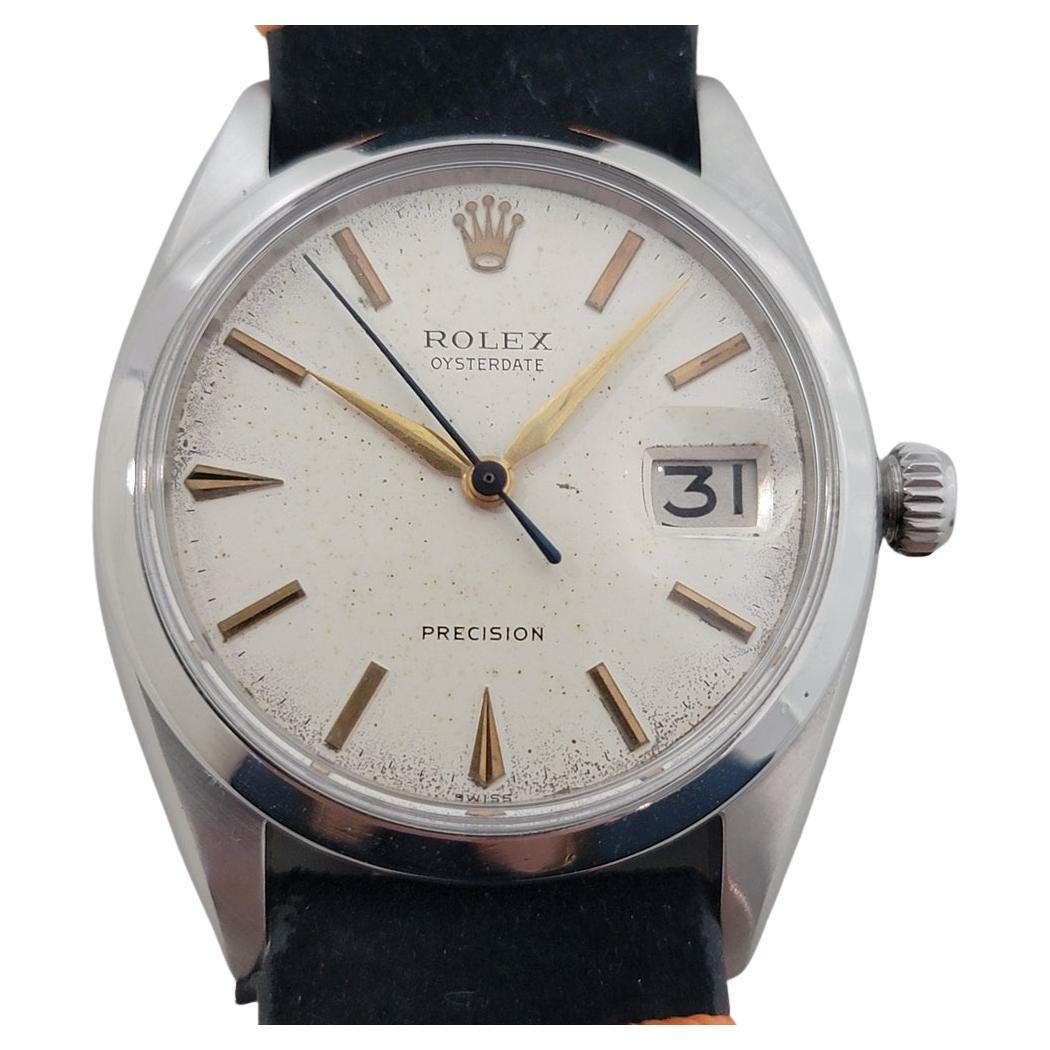 Rolex Oysterdate Precision Ref 6694 34mm Uomo Vento Manuale 1960 Vintage RA564