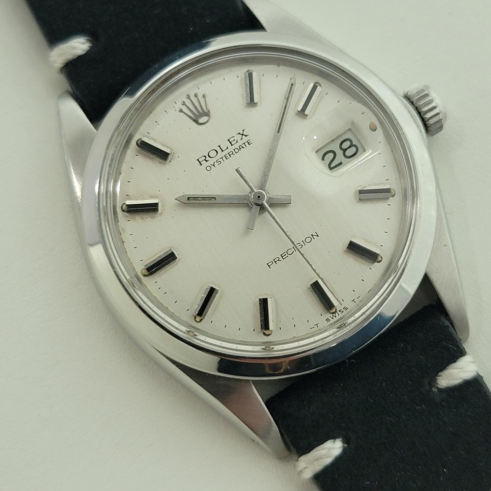 Rolex Oysterdate Precision Ref 6694 34mm Herren Handaufzug 1960s Vintage By RA575B im Zustand „Hervorragend“ im Angebot in Beverly Hills, CA