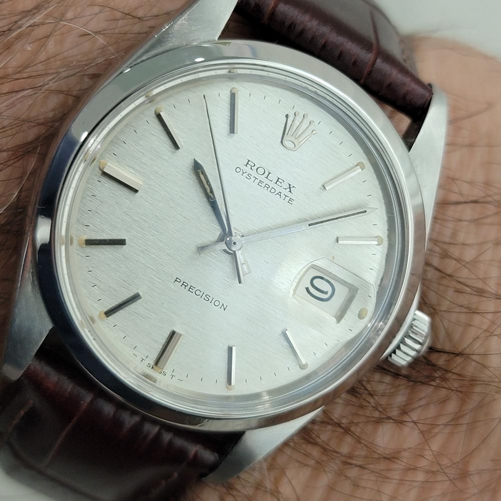 Rolex Oysterdate Precision Ref 6694 34mm Mens Manual Wind 1970s Vintage RA501 en venta 9