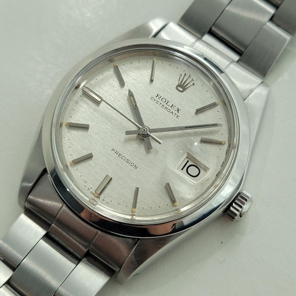 De los hombres Rolex Oysterdate Precision Ref 6694 34mm Hombre Viento Manual 1970s Vintage RA501 en venta