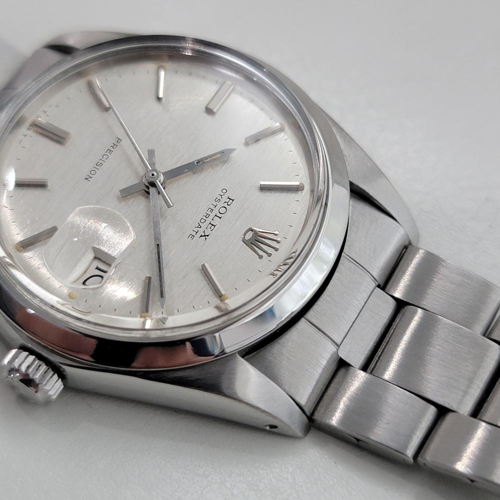 Rolex Oysterdate Precision Ref 6694 34mm Hombre Viento Manual 1970s Vintage RA501 en venta 2