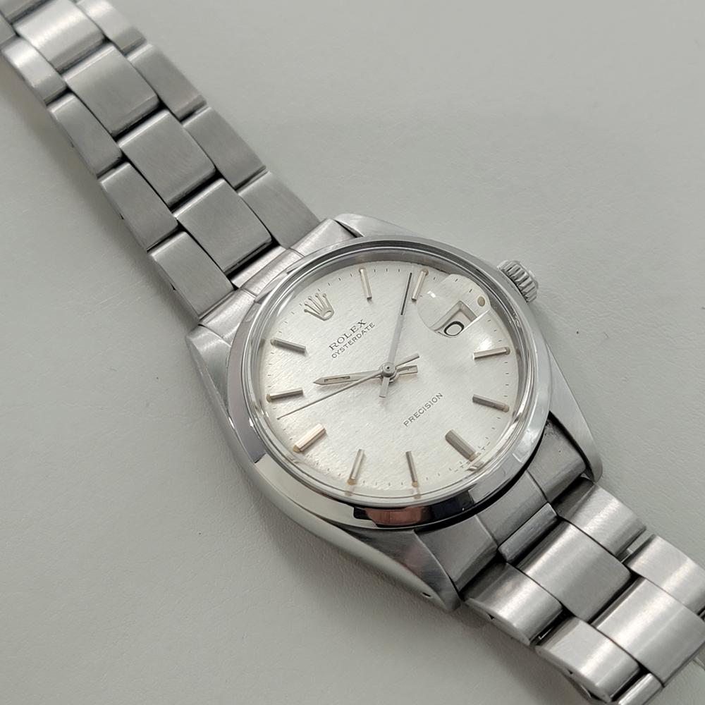 Rolex Oysterdate Precision Ref 6694 34mm Hombre Viento Manual 1970s Vintage RA501 en venta 3