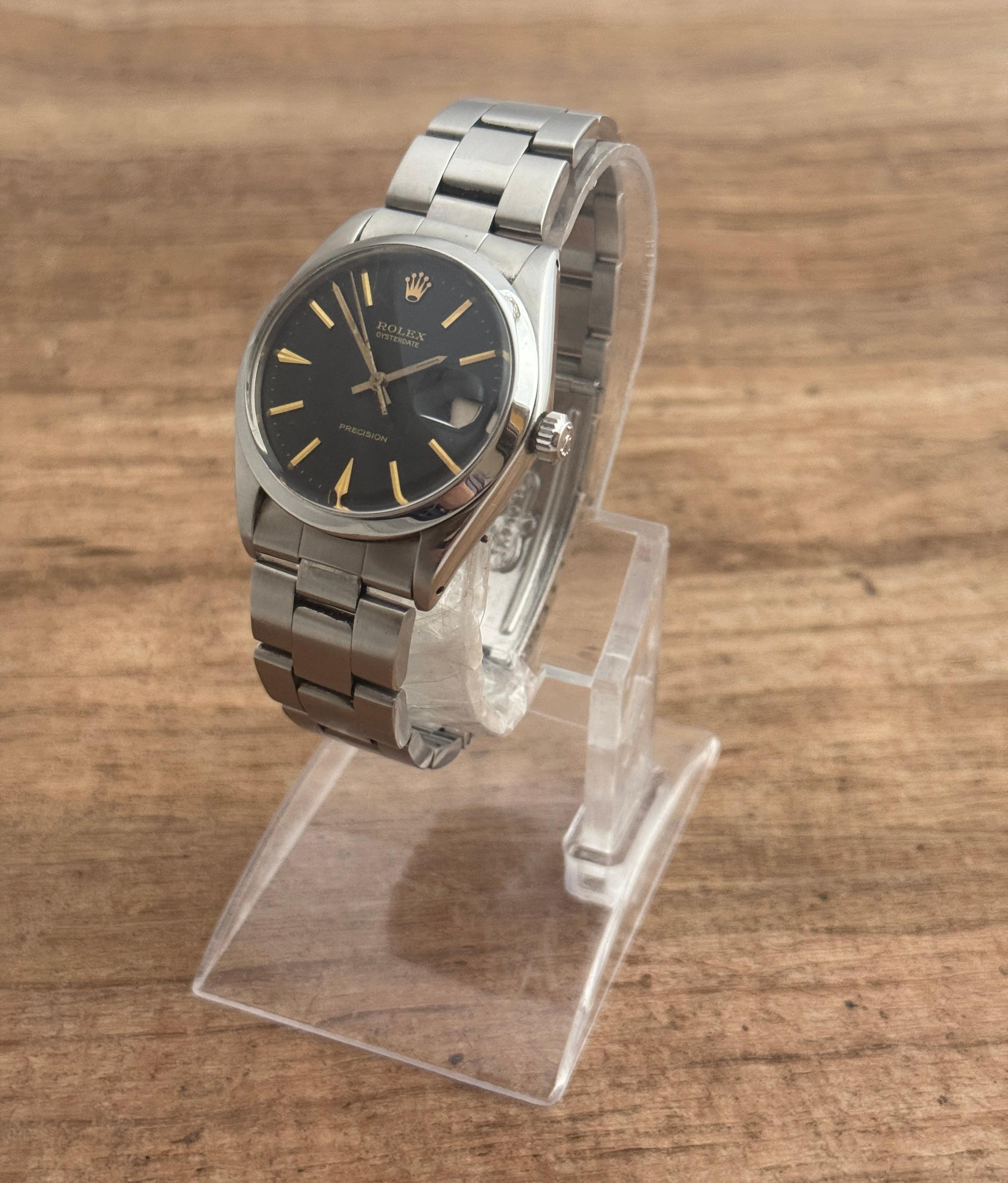 Rolex Oysterdate Precision Ref 6694 Schwarzes Zifferblatt Seltene 1964 Uhr 7