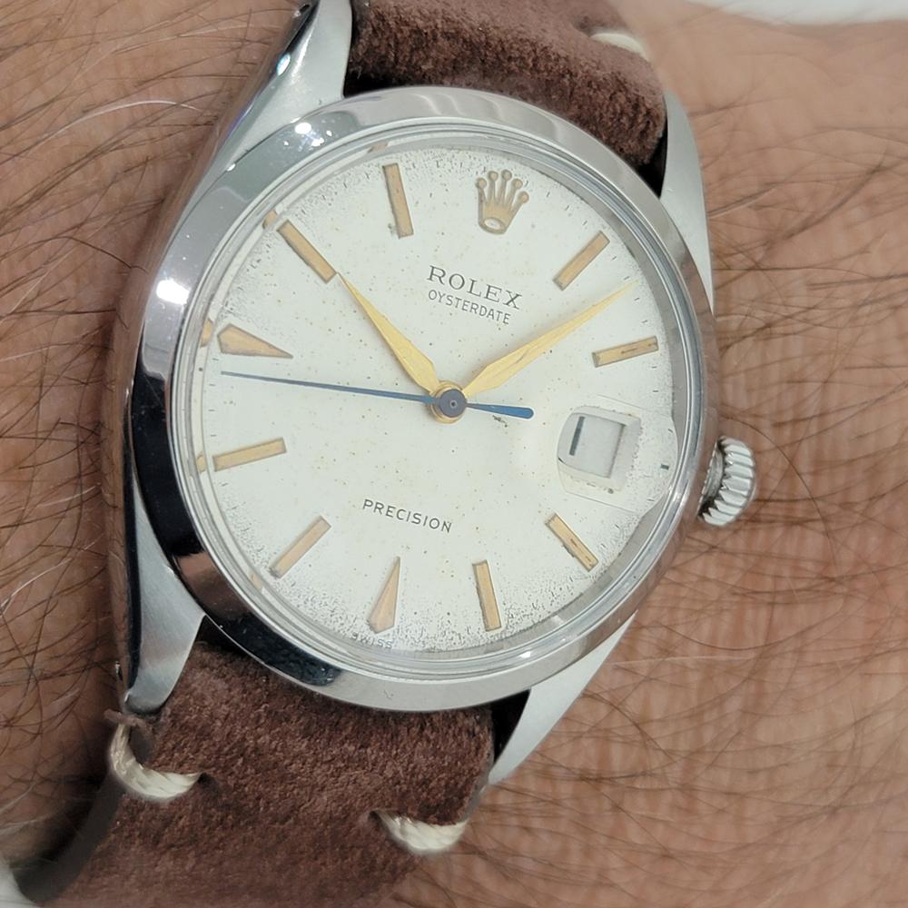 Rolex Oysterdate Precision Ref 6694 Herren 34mm 1960er Jahre Vintage Manual Wind RA573B im Angebot 10