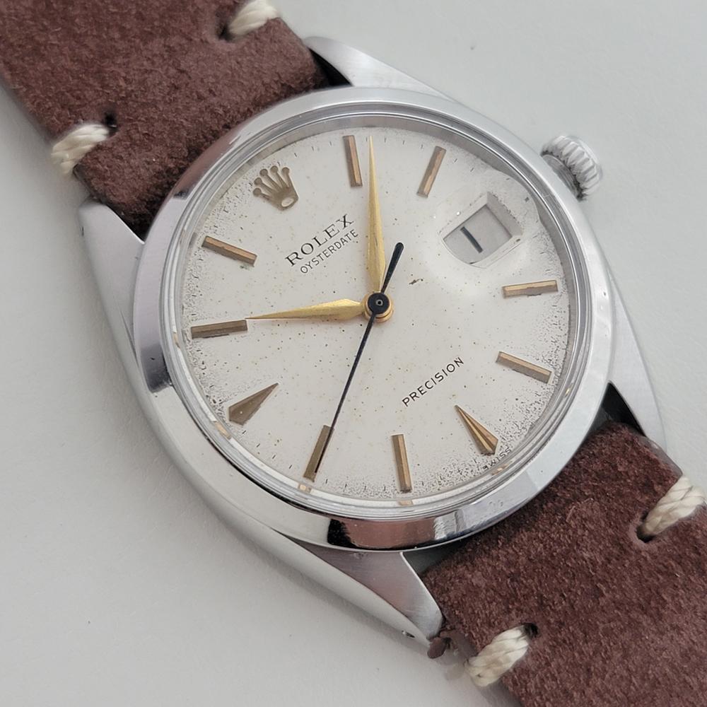 Rolex Oysterdate Precision Ref 6694 Herren 34mm 1960er Jahre Vintage Manual Wind RA573B im Zustand „Hervorragend“ im Angebot in Beverly Hills, CA