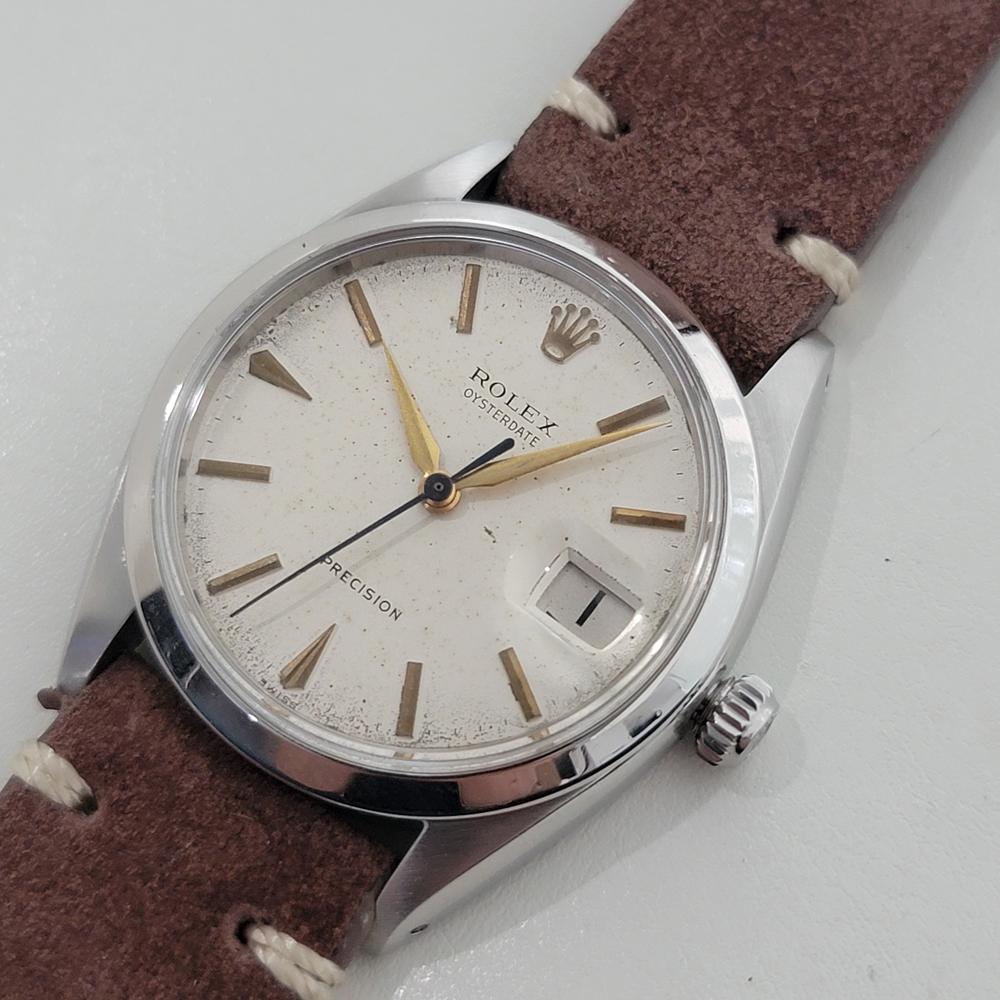 Rolex Oysterdate Precision Ref 6694 Herren 34mm 1960er Jahre Vintage Manual Wind RA573B im Angebot 1