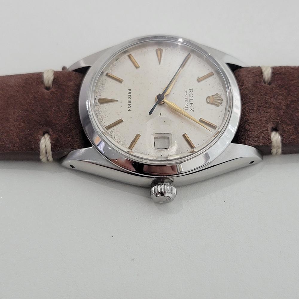 Rolex Oysterdate Precision Ref 6694 Herren 34mm 1960er Jahre Vintage Manual Wind RA573B im Angebot 2