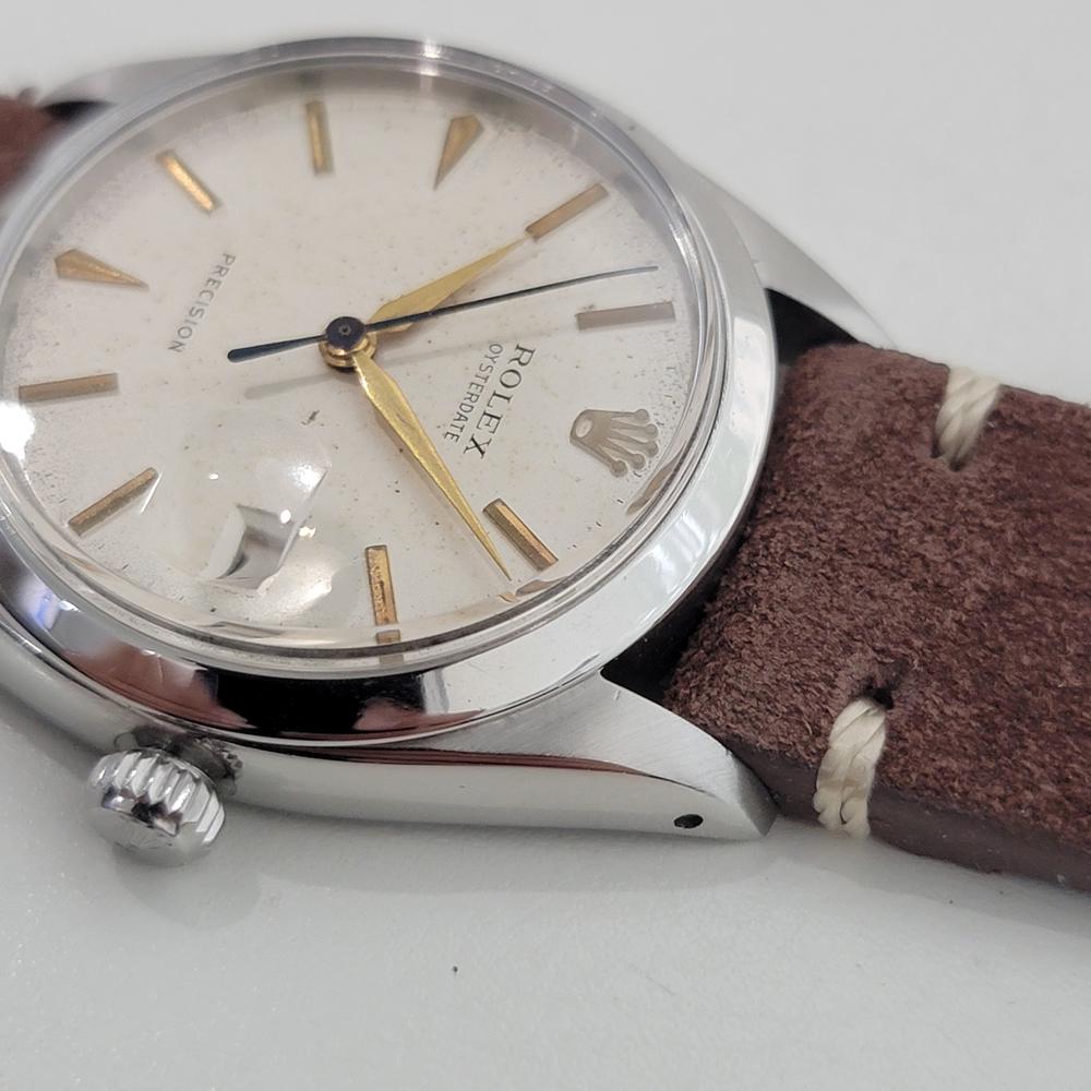 Rolex Oysterdate Precision Ref 6694 Herren 34mm 1960er Jahre Vintage Manual Wind RA573B im Angebot 3