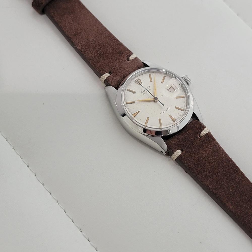 Rolex Oysterdate Precision Ref 6694 Herren 34mm 1960er Jahre Vintage Manual Wind RA573B im Angebot 4