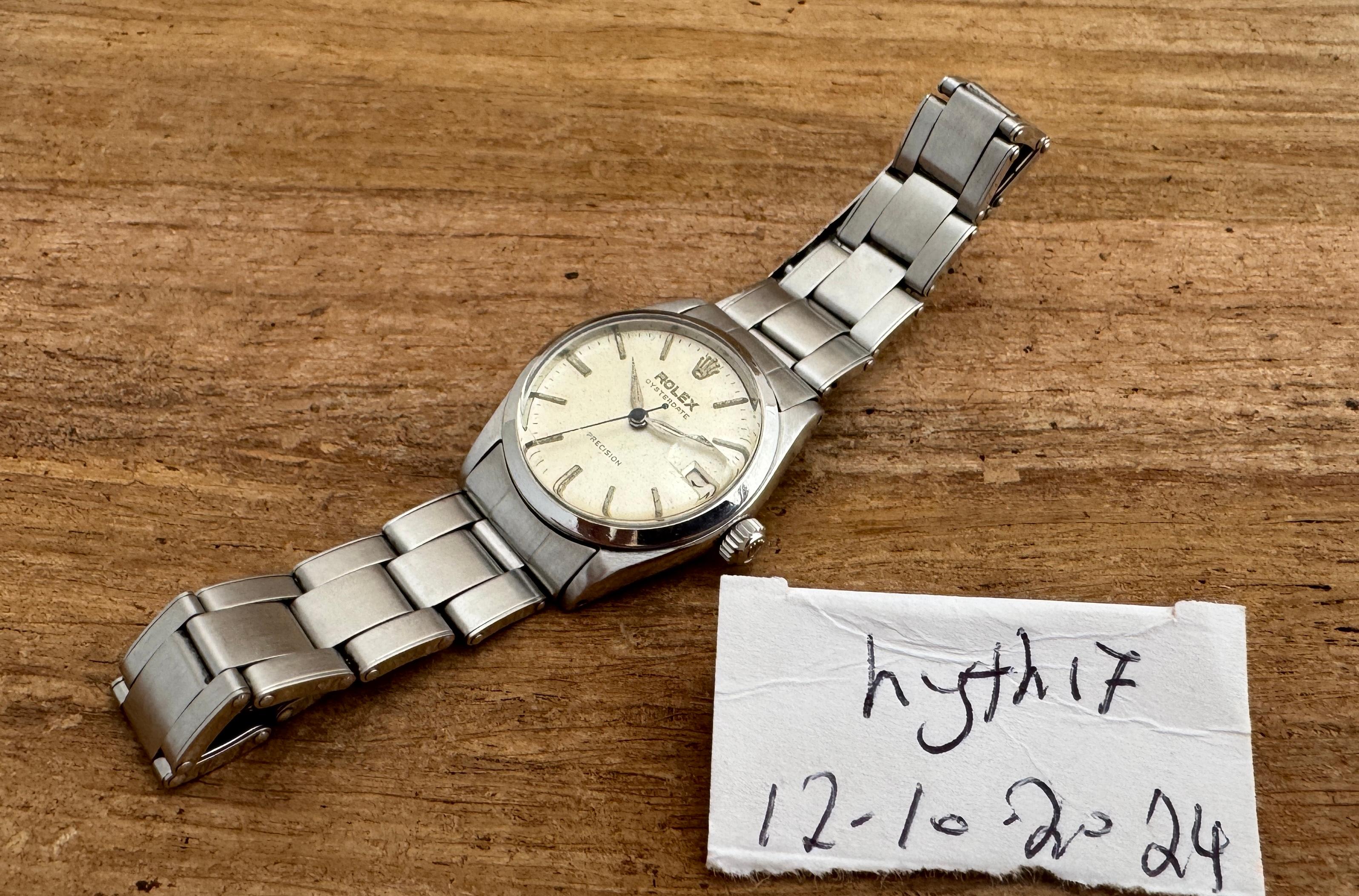 Rolex Oysterdate Precision Ref.6466 Rote 50er Jahre Uhr mit Datum 6