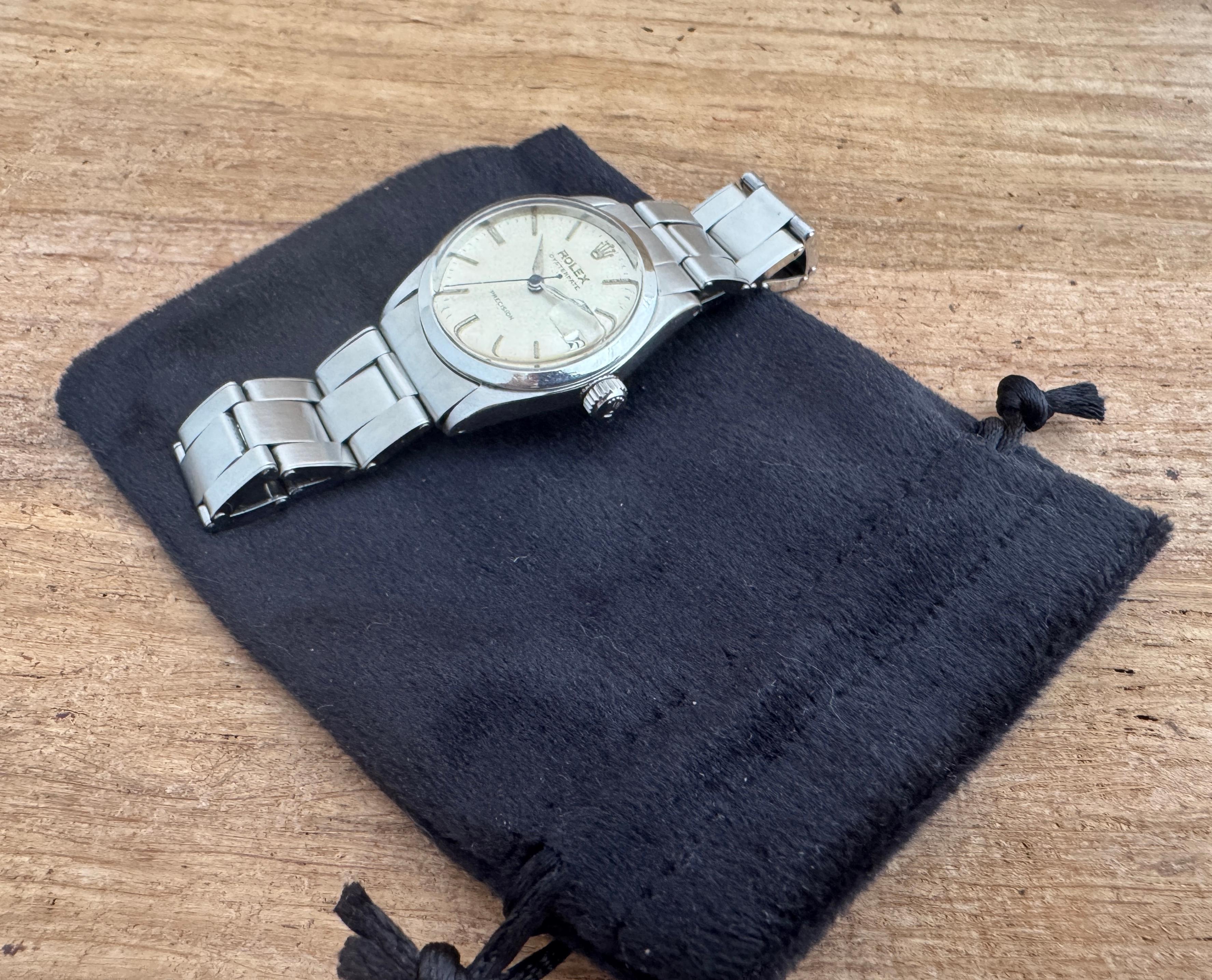 Rolex Oysterdate Precision Ref.6466 Rote 50er Jahre Uhr mit Datum 7