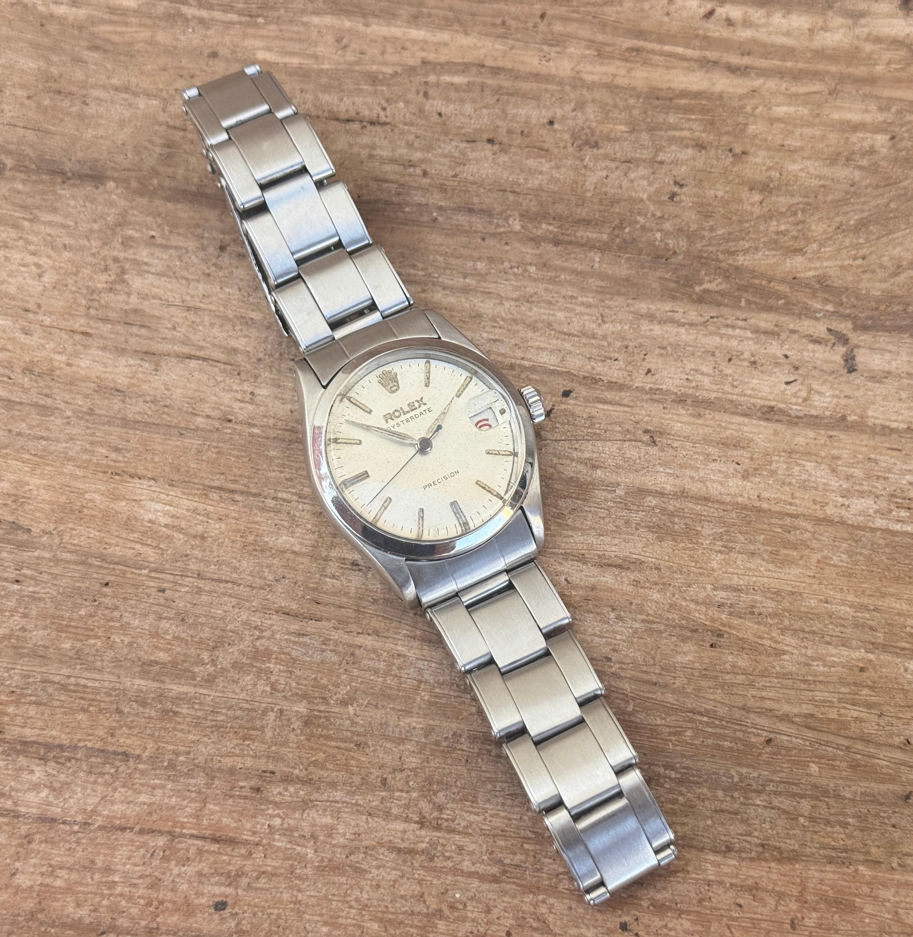 Rolex Oysterdate Precision Ref.6466 Rote 50er Jahre Uhr mit Datum 8