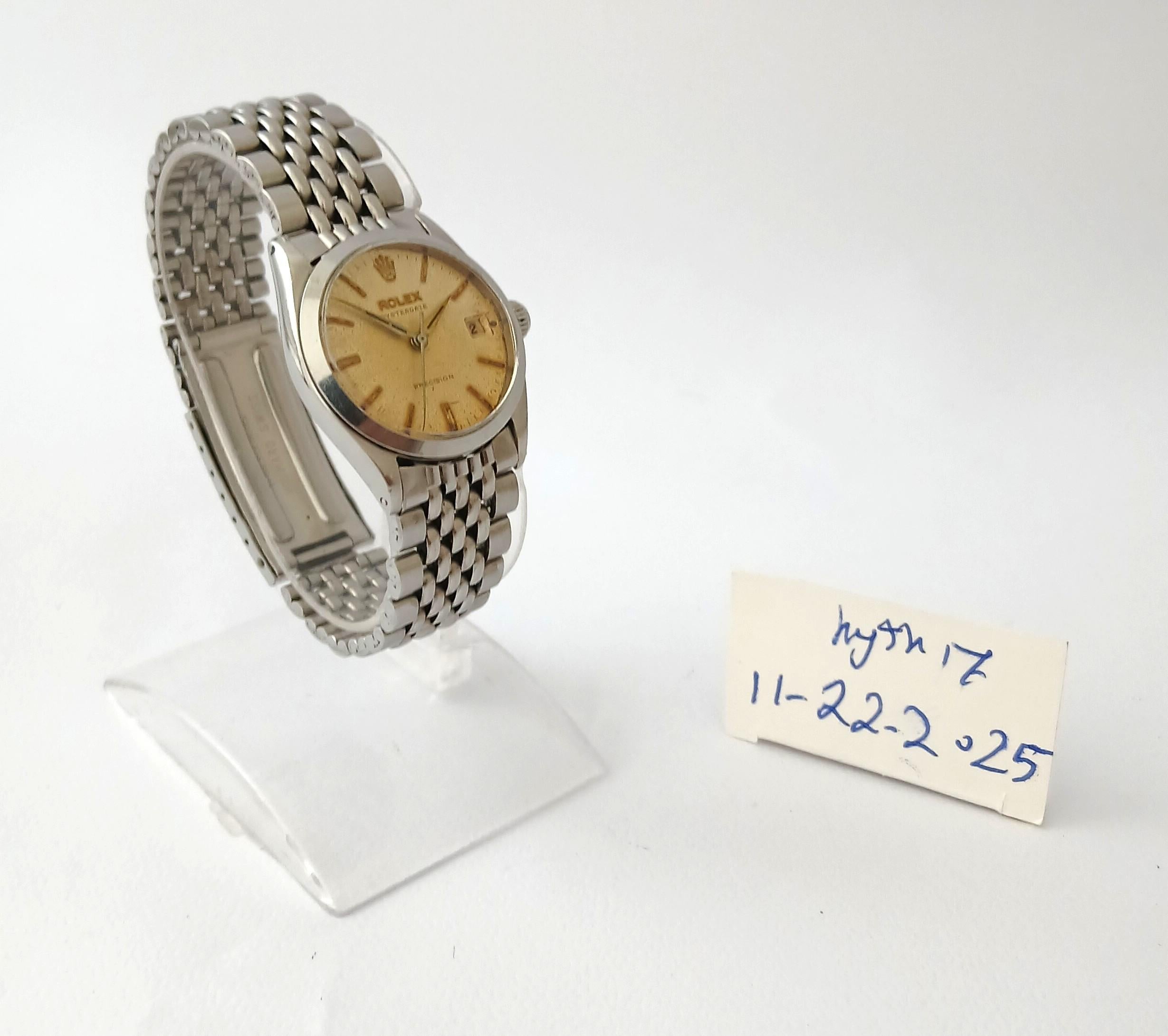 Reloj Rolex Oysterdate Precision Ref.6466 Tropical Dial Patina 30mm en venta 6