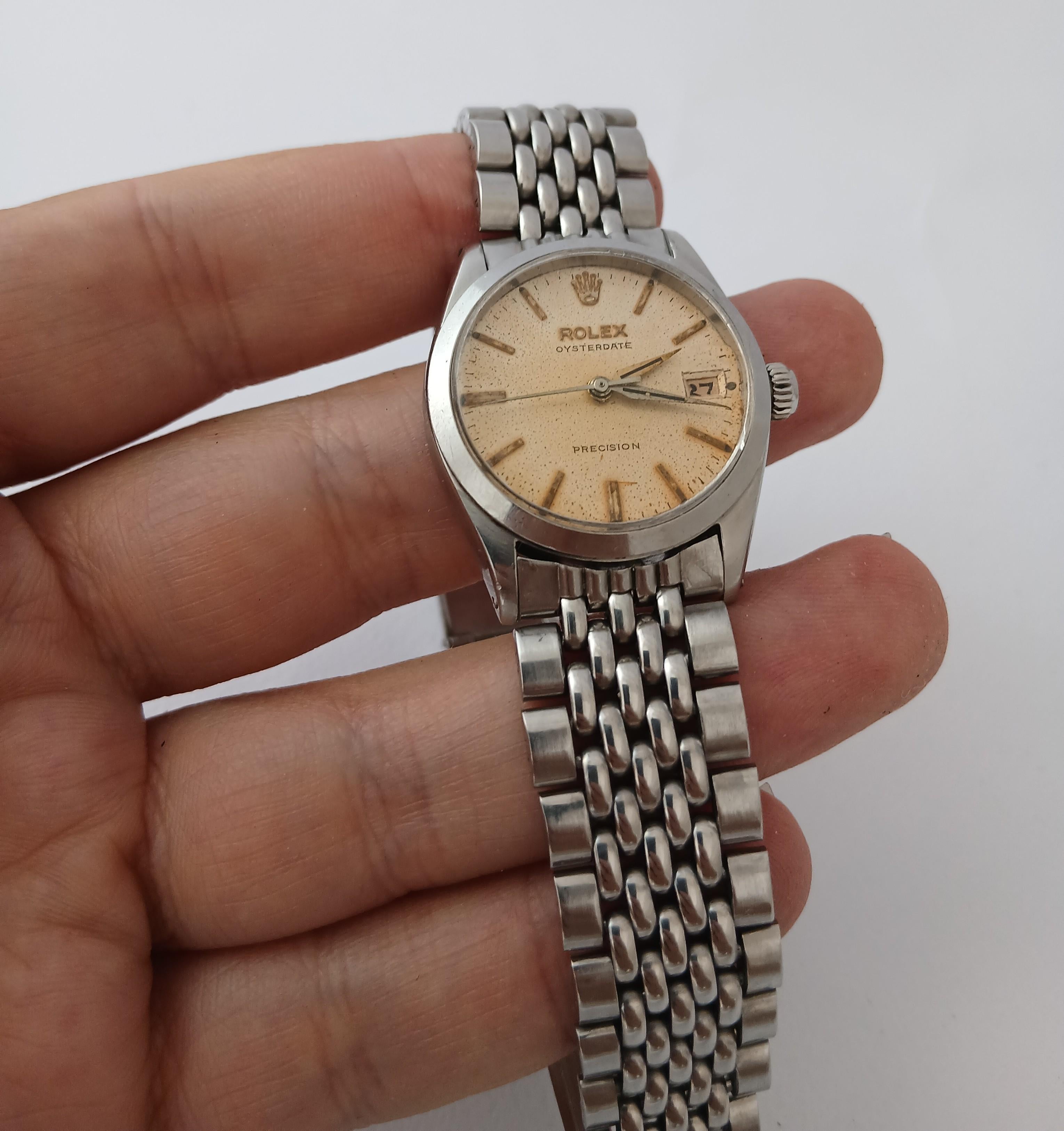 Reloj Rolex Oysterdate Precision Ref.6466 Tropical Dial Patina 30mm en venta 8