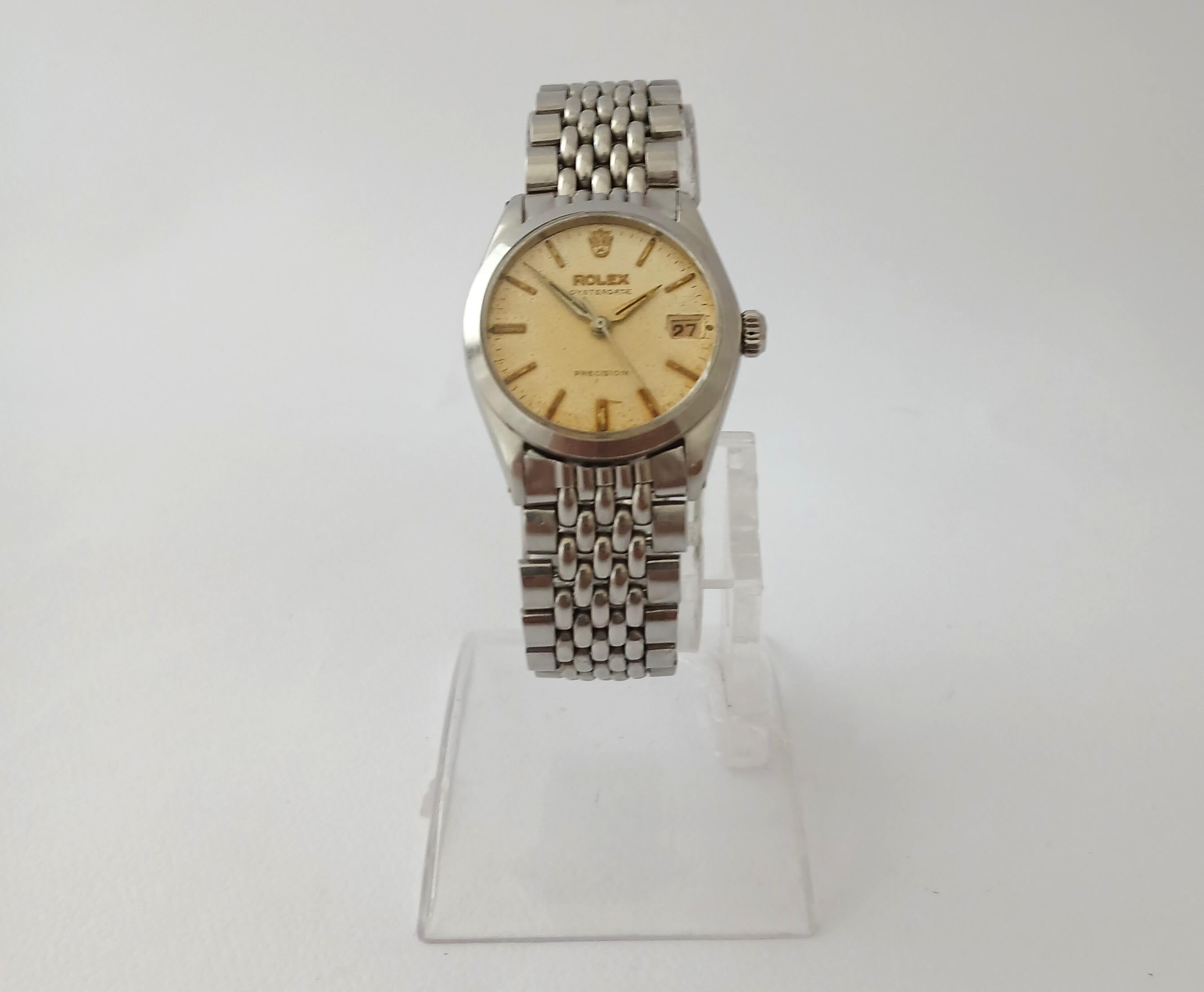 Reloj Rolex Oysterdate Precision Ref.6466 Tropical Dial Patina 30mm en venta 4