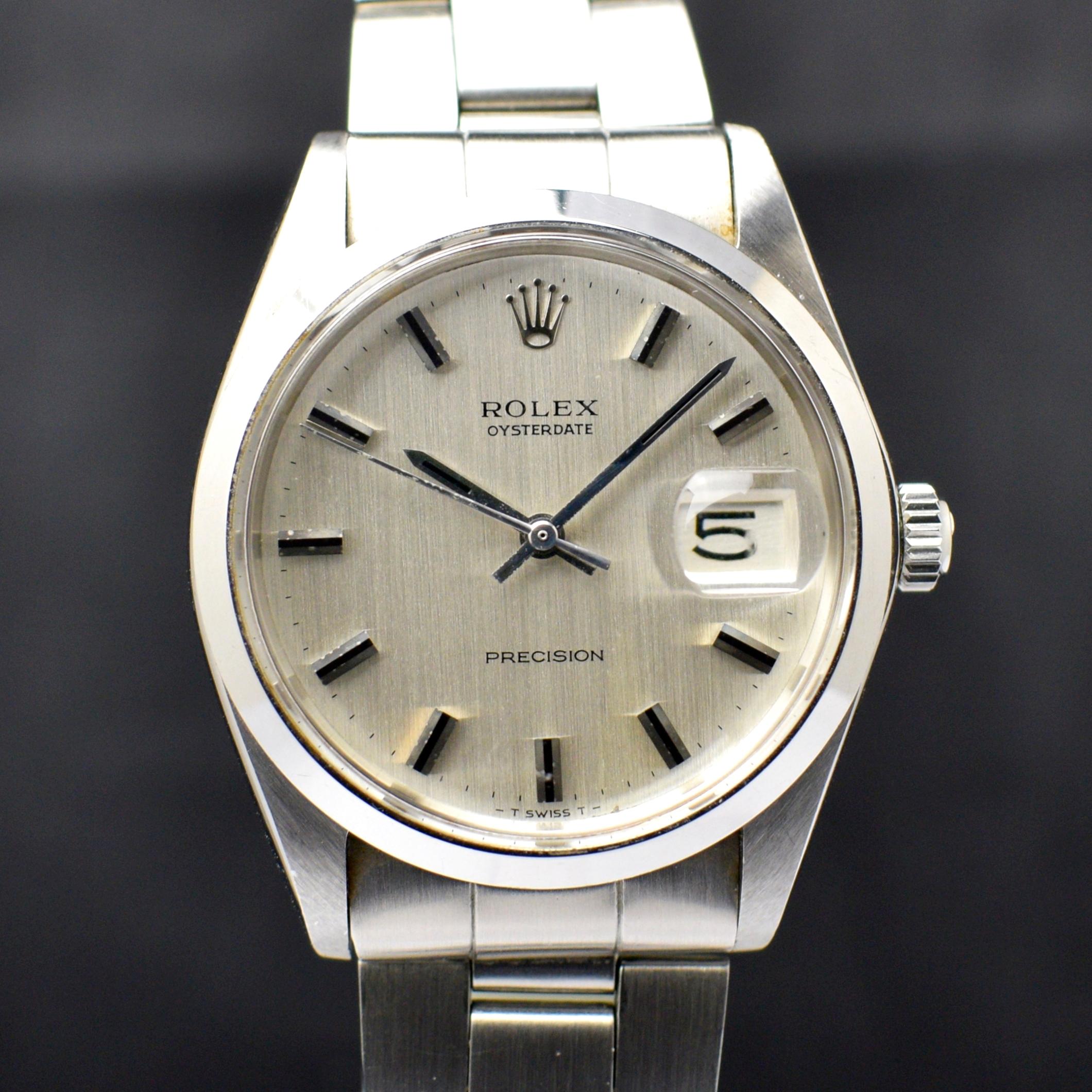 Rolex Oysterdate Precision Silber Zifferblatt Handaufzug 6694 Stahluhr, 1971 im Zustand „Gut“ in Central & Western District, HK