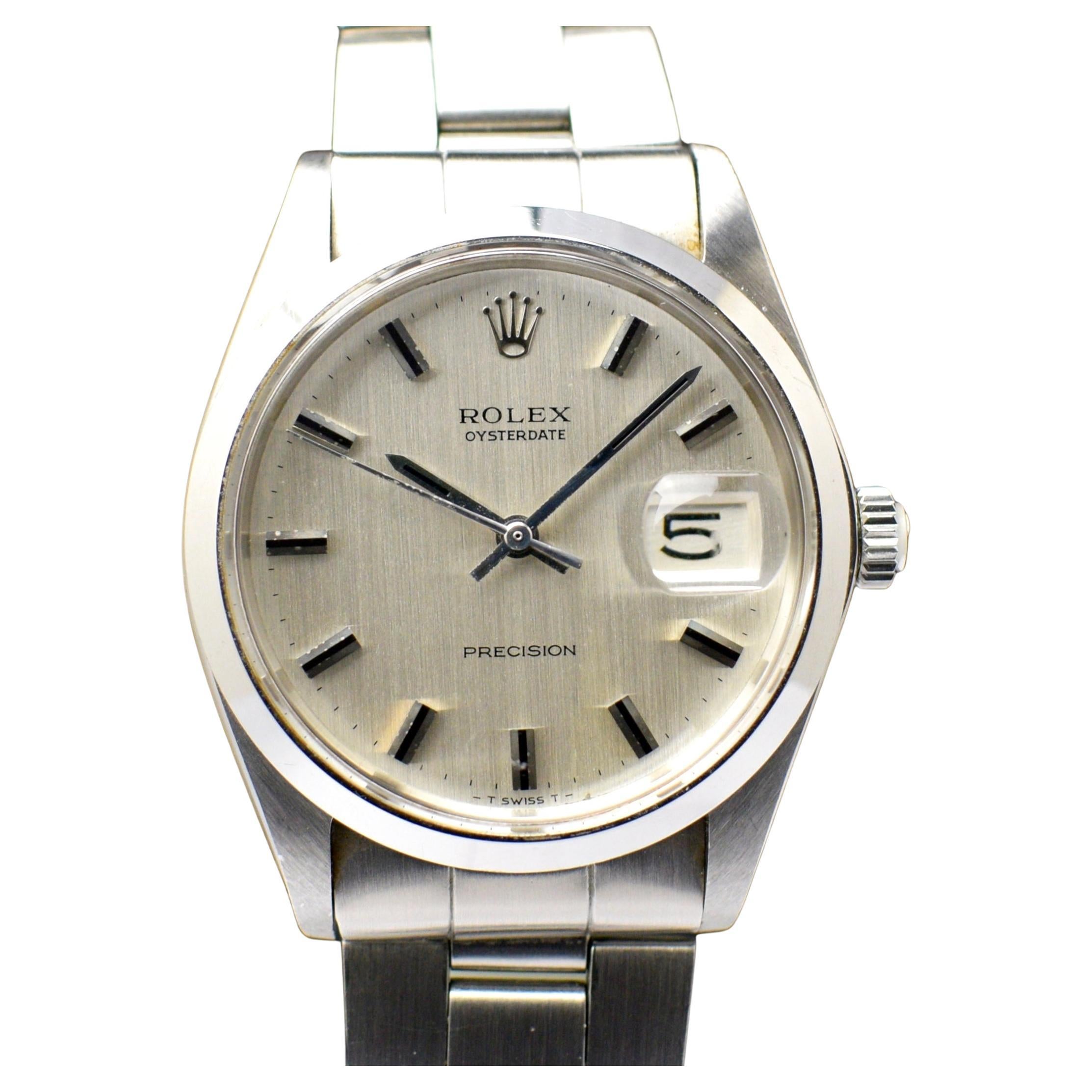 Rolex Oysterdate Precision Silver Dial Manual Wind 6694 Steel Watch, 1971