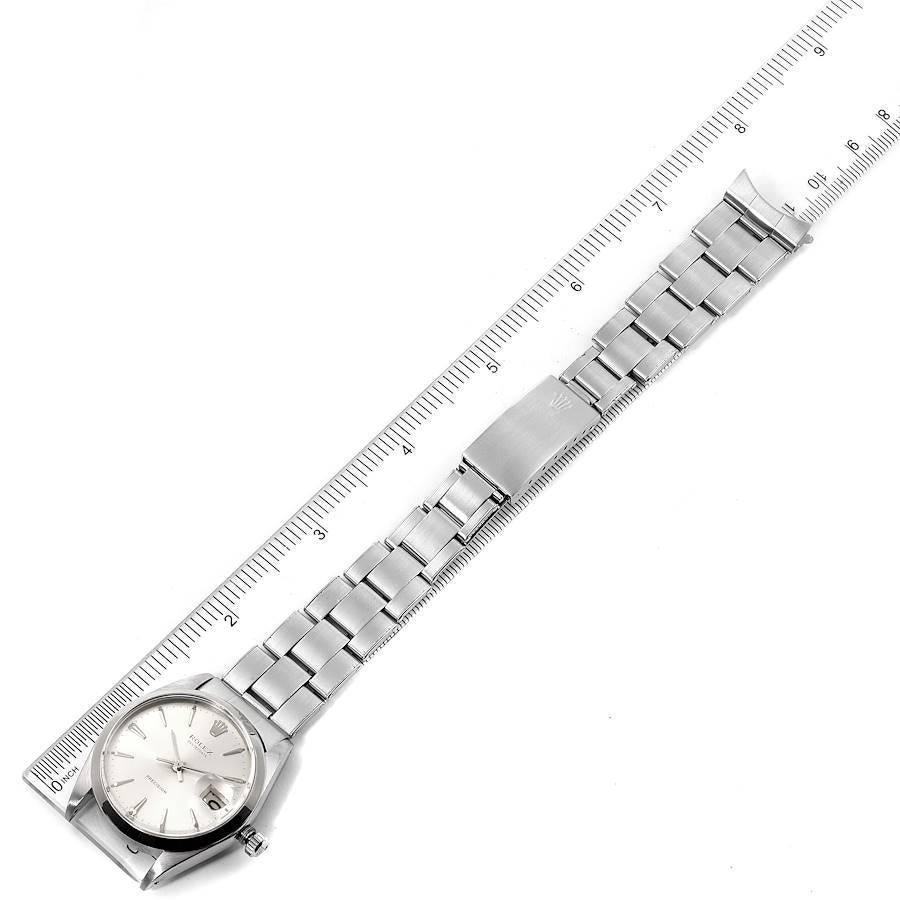 Rolex OysterDate Precision Silver Dial Steel Vintage Men's Watch 6694 For Sale 7