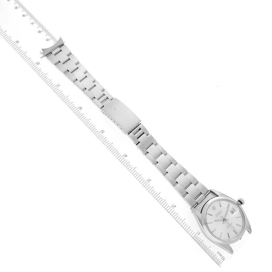 Rolex OysterDate Precision Silber Zifferblatt Stahl Vintage Herrenuhr 6694 7
