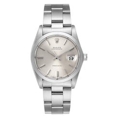 Rolex OysterDate Precision Cadran Argent Acier Montre Homme Vintage 6694