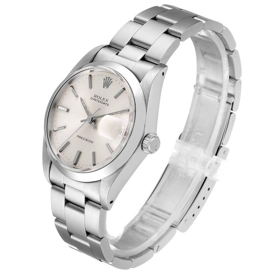 Rolex OysterDate Precision Silver Dial Steel Vintage Men's Watch 6694 1