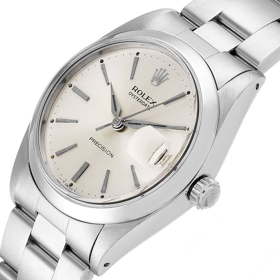 Rolex OysterDate Precision Silver Dial Steel Vintage Men's Watch 6694 2