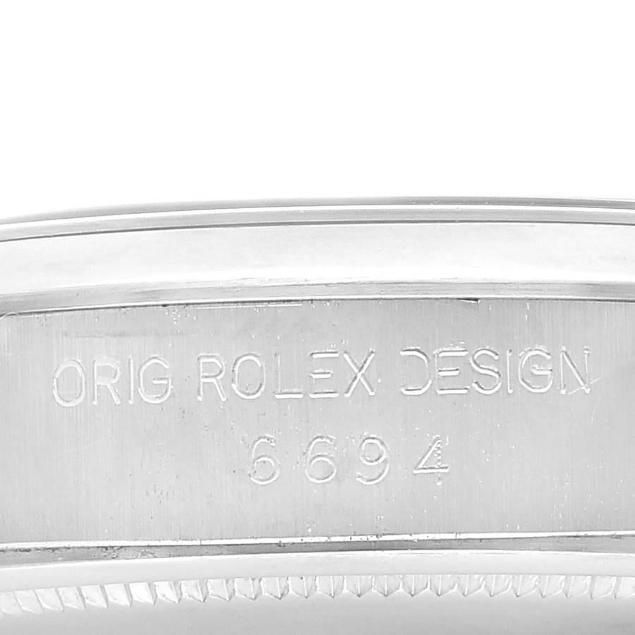 Rolex Montre OysterDate Precision vintage en acier avec cadran argenté, pour hommes 6694 2