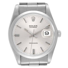 Rolex OysterDate Precision Silver Dial Steel Vintage Mens Watch 6694