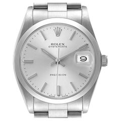 Rolex OysterDate Precision Silver Dial Steel Vintage Mens Watch 6694