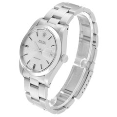 Rolex OysterDate Precision Silver Dial Vintage Steel Mens Watch 6694