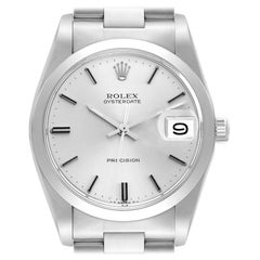 Rolex OysterDate Precision Silver Dial Vintage Steel Mens Watch 6694