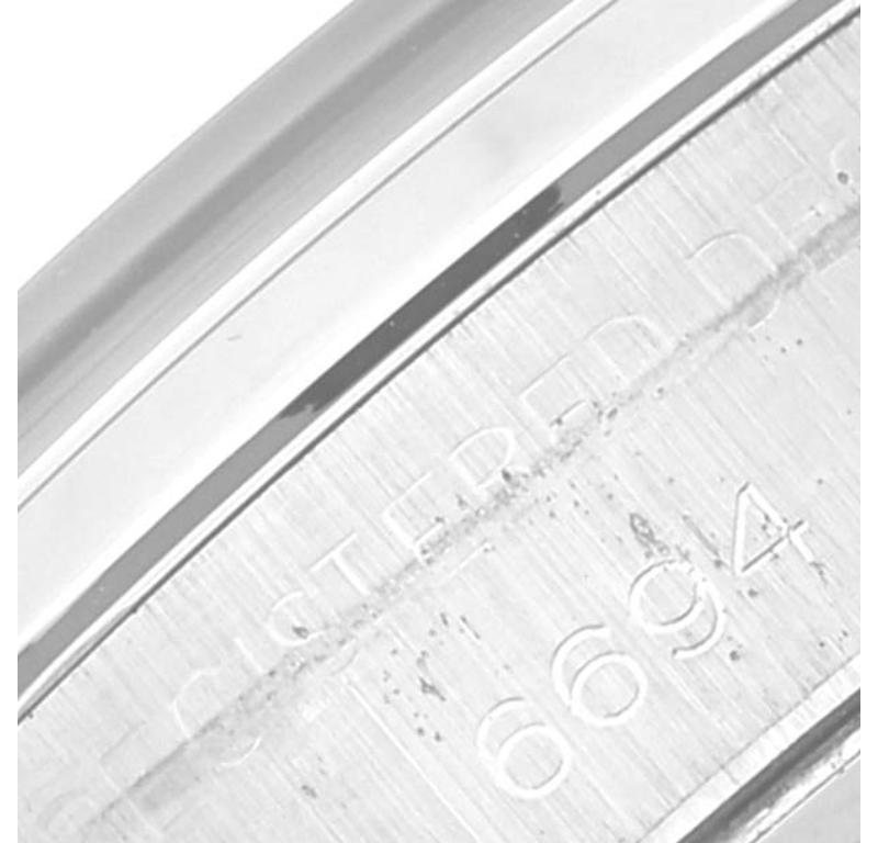 Rolex OysterDate Precision Silver Linen Dial Steel Vintage Mens Watch 6694 1