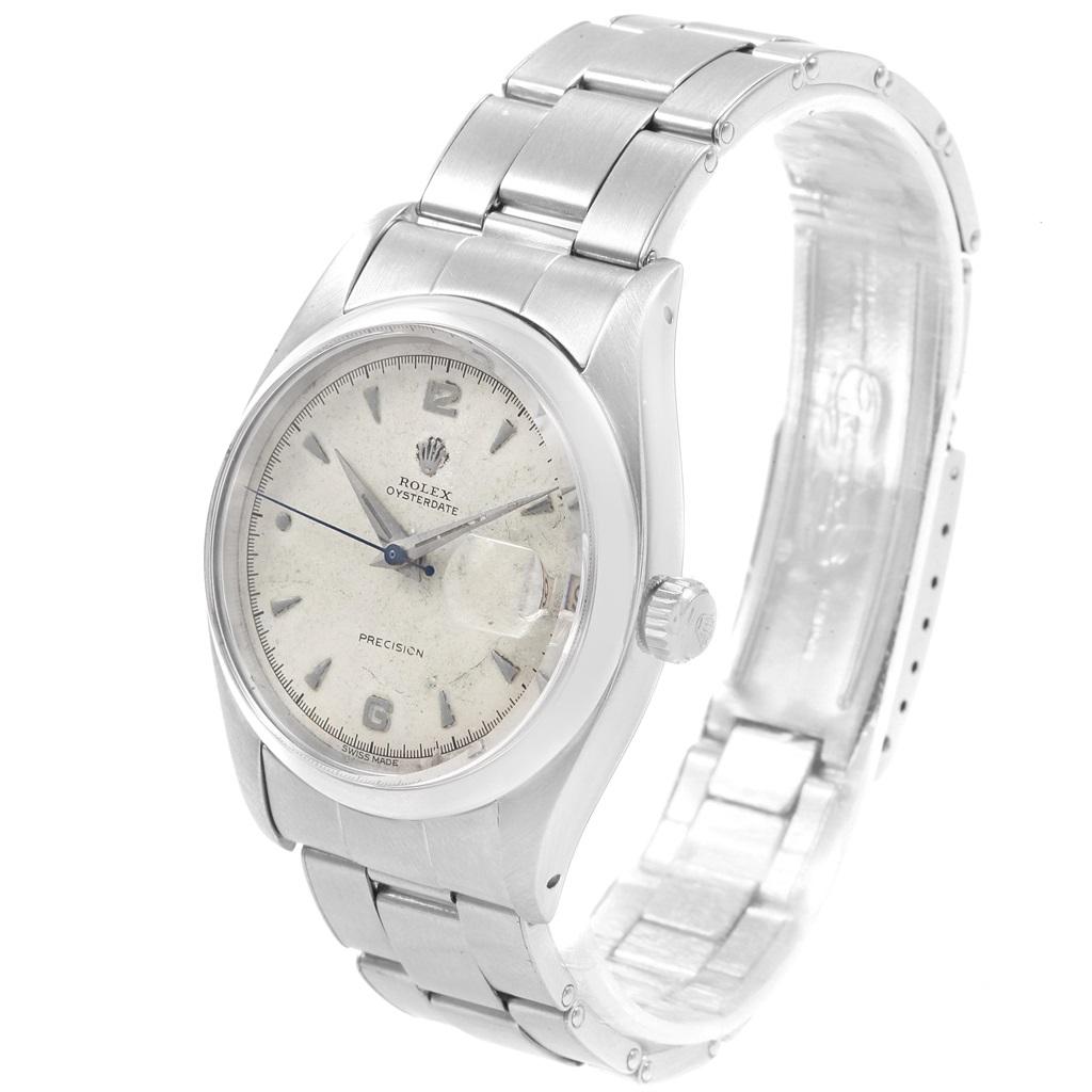 Men's Rolex Oysterdate Precision Smooth Bezel Steel Vintage Men’s Watch 6494 For Sale