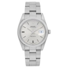 Retro Rolex Oysterdate Precision Steel Silver Dial Manual Wind Mens Watch 6694