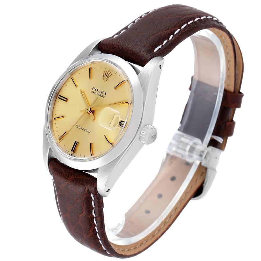 Rolex OysterDate Precision Steel Vintage Men's Watch 6694 For Sale 1
