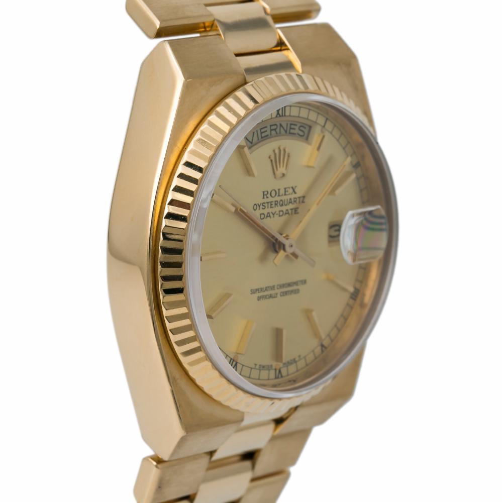 Rolex Oysterquartz 19018, Champagne Dial, Certified and Warranty In Excellent Condition In Miami, FL